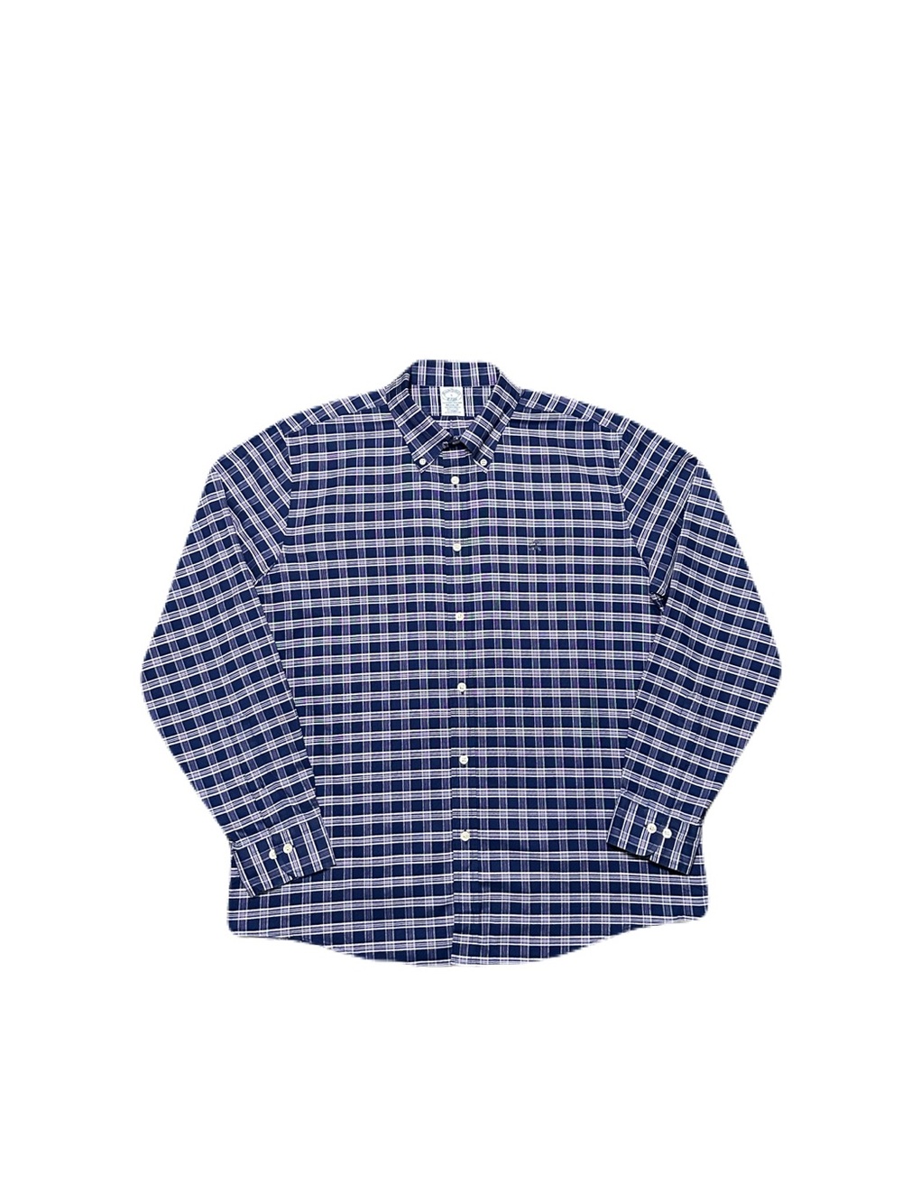 Brooks Brothers Regular Fit Stretch Cotton Oxford Plaid Shirt purple